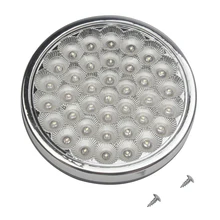 46LED круглая хромированная купольный светильник белый Потолочный светильник для автомобиля 12V караван Ван аксессуары для дома на колесах