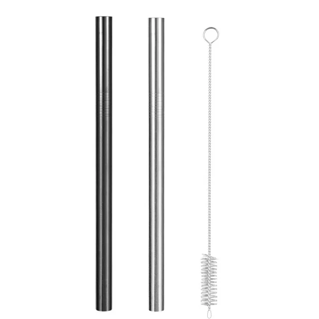 Extra Wide Straw Reusable Stainless Steel Drinking Straw Metal Straw For Smoothies Tapioca Pearls Milk Tea Juice Bar Tools hybrid B