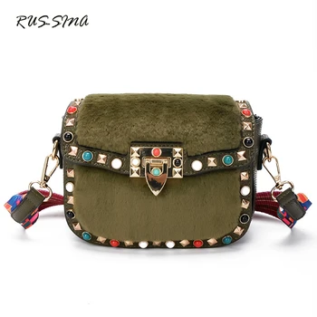 

2017 New Fashion Tote Women Faux Fur Shoulder bag Solid Lady Crossbody Bag High Quality Famous Brand Bolsas YNS-TG-151