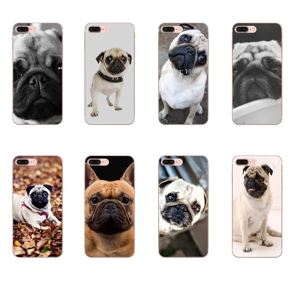 

For Huawei P7 P8 P9 P10 P20 P30 Lite Mini Plus Pro 2017 2018 2019 TPU Accessories Pouches Toy Dog Pug Cute