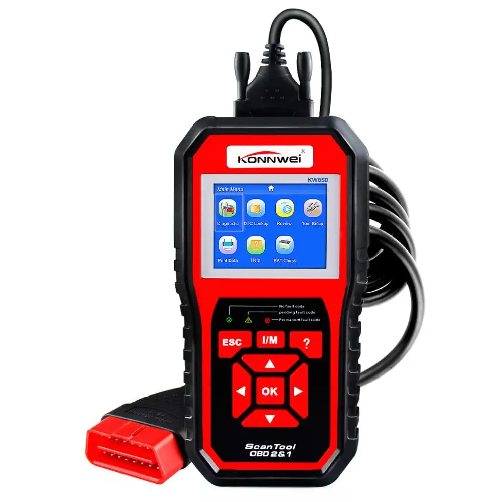 2019 лучший OBD 2 Автосканер OBD2 сканер KONNWEI 850 полный ODB2 поддерживает несколько языков