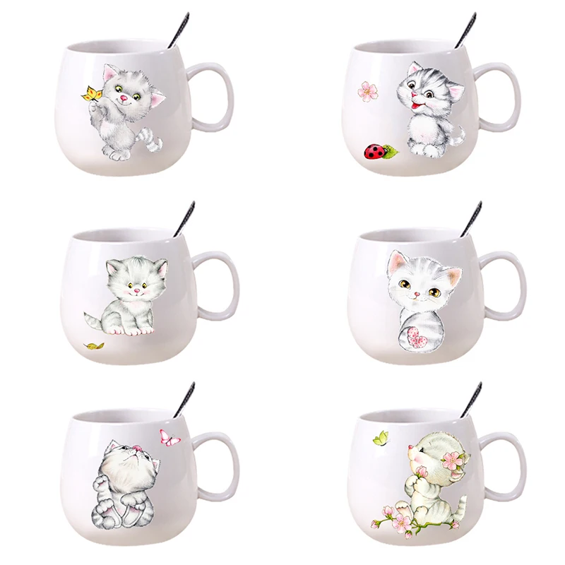 Cute Cats Decorative Switch Panel Wall Stickers Cup Computer Phone Decor DIY Home Living Room PVC Kittens Wall Mural Art Decals