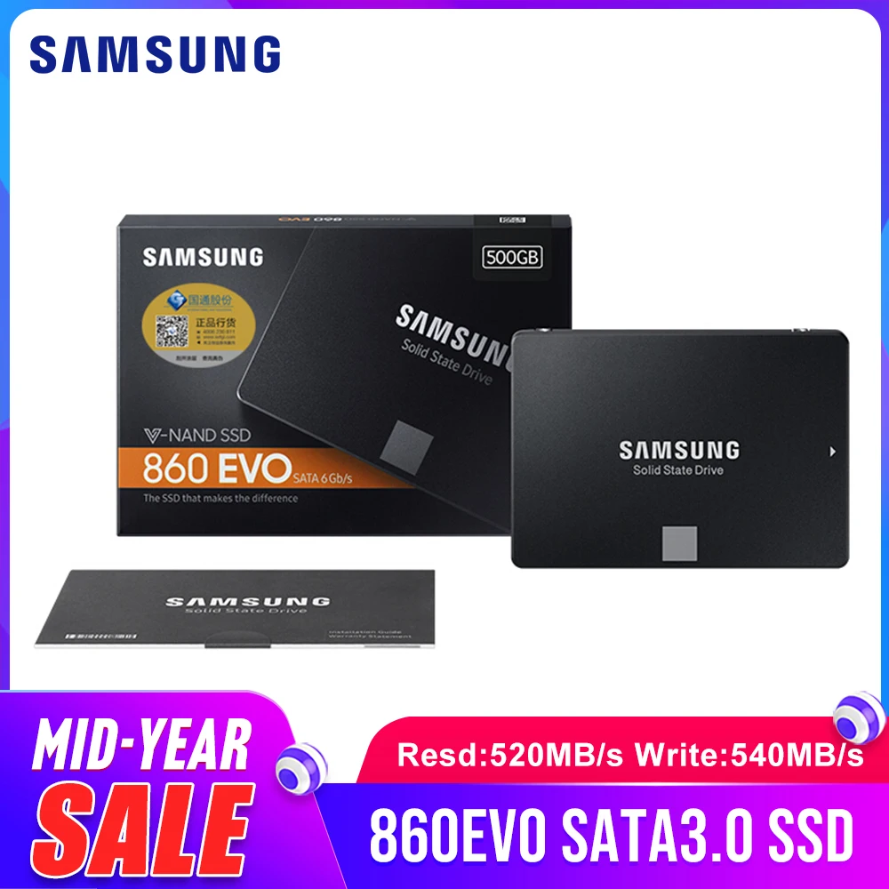 SAMSUNG 860 EVO внутренний SSD 250 GB 500 GB 1 ТБ 2 ТБ 4 ТБ твердотельный диск HD Жесткий диск SATA3 2,5 для ноутбуков настольных ПК