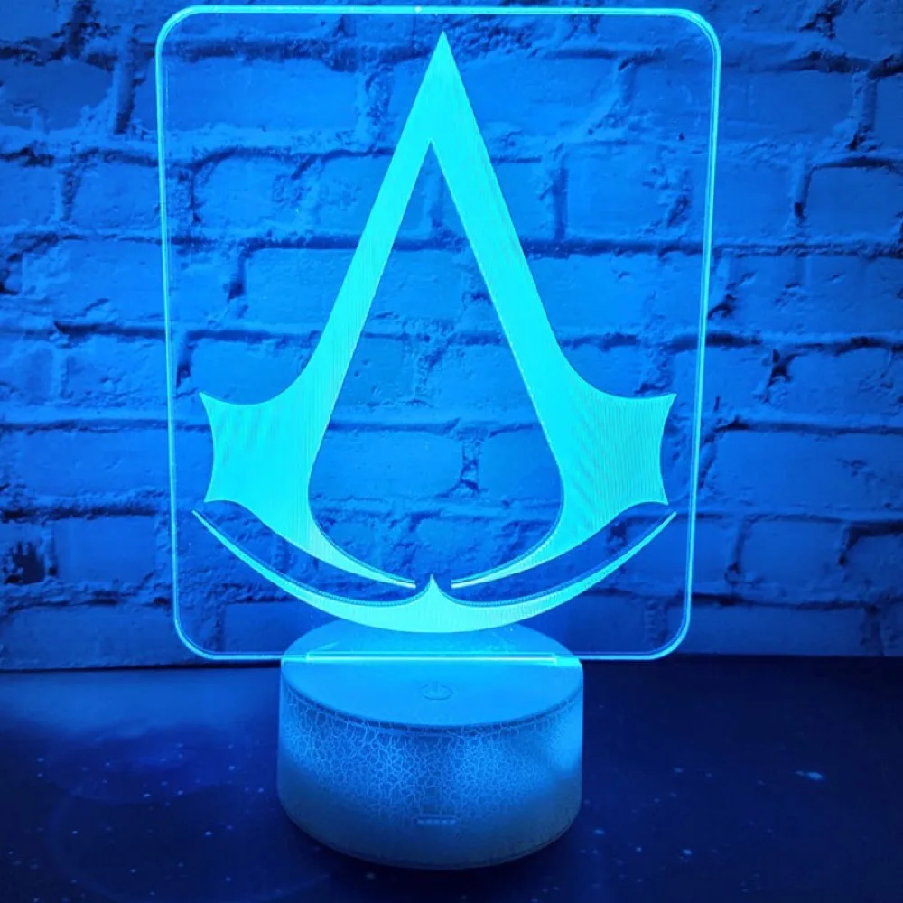  Game Assassins Creed Logo 3d Lamp Nightlight Gift for Kids Bedroom Decor Color Changing Child Study - 33027439899