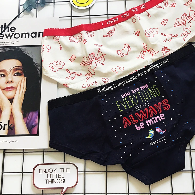 

SP&CITY Sporty Style Cartoon Cute Underwear Lingerie Women Cotton Seamless Briefs Fashion Vintage Girl Kawaii Underwear Thong
