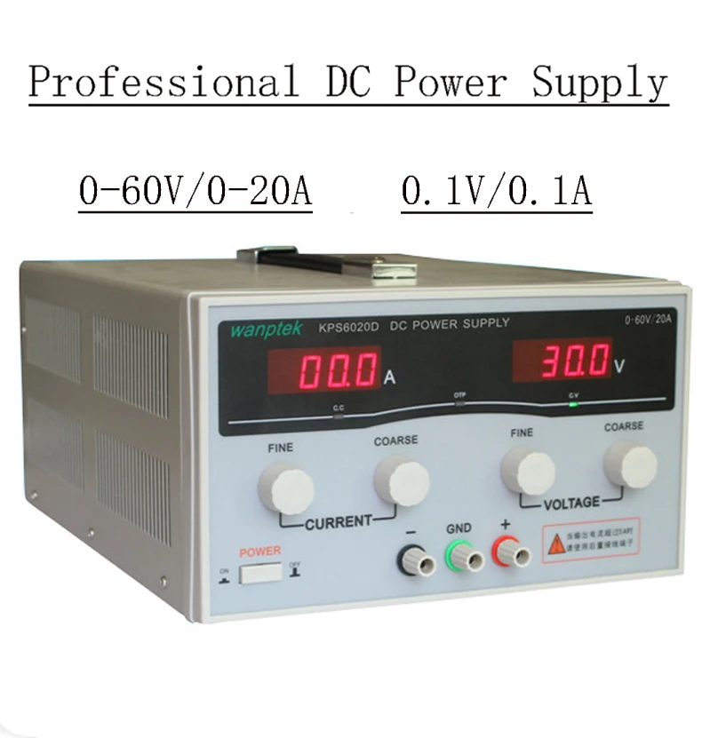 KPS6020D Высокоточный высокомощный регулируемый светодиодный двойной дисплей Импульсный источник питания постоянного тока 220 В ЕС 60 в/20A