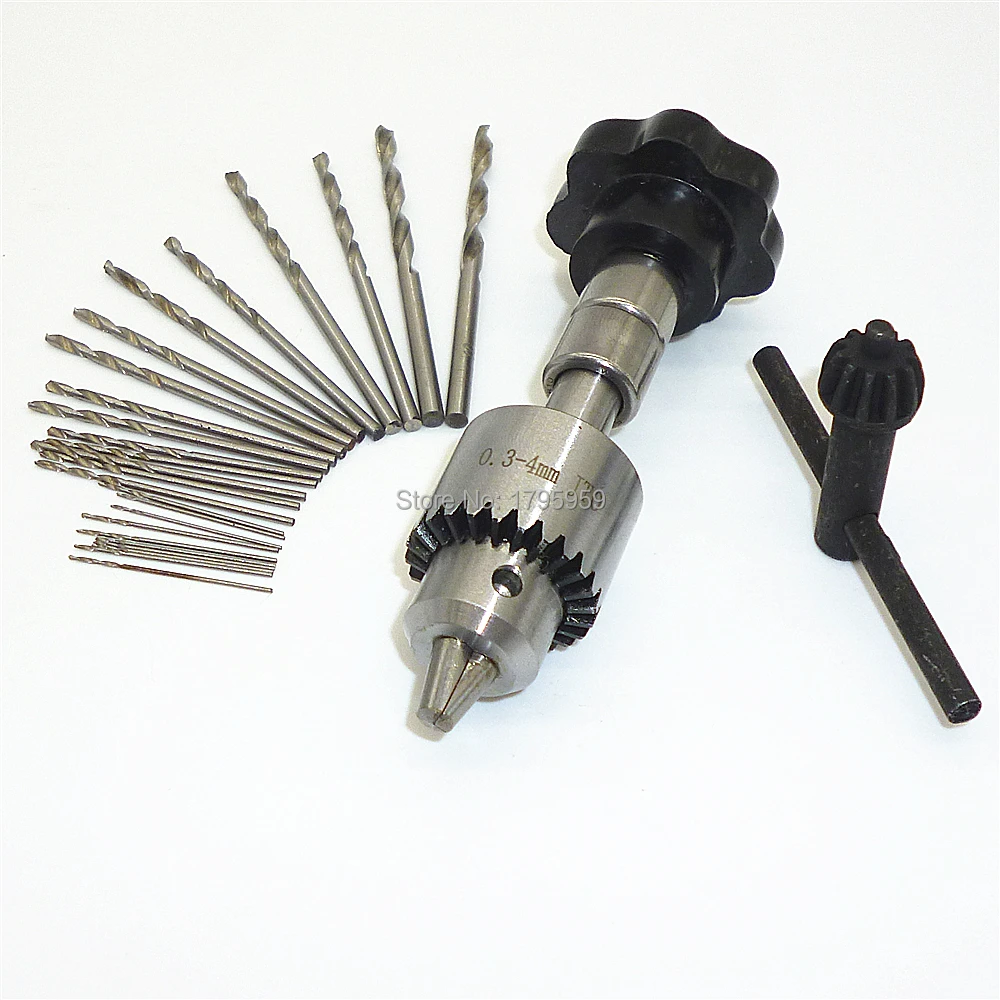 Swivel Head Pin Vise Manual Hand Drill Tools Clamping Range 0.3 4mm W