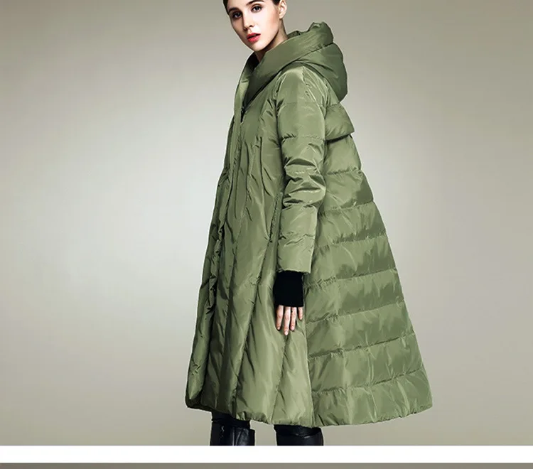 Зимнее женское пальто, высокое качество, Женская куртка, женский пуховик на белом утином пуху, плотная теплая свободная пуховая парка для женщин, куртка