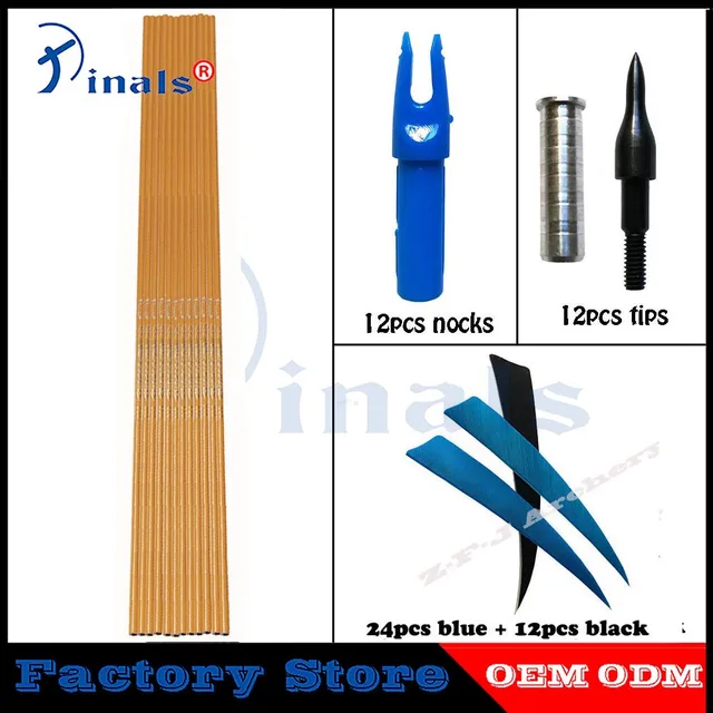  US $59.28 Inals Bamboo Skin Carbon Arrows Spine 32inch 100gr Points 5inch Turkey Feathers Archery