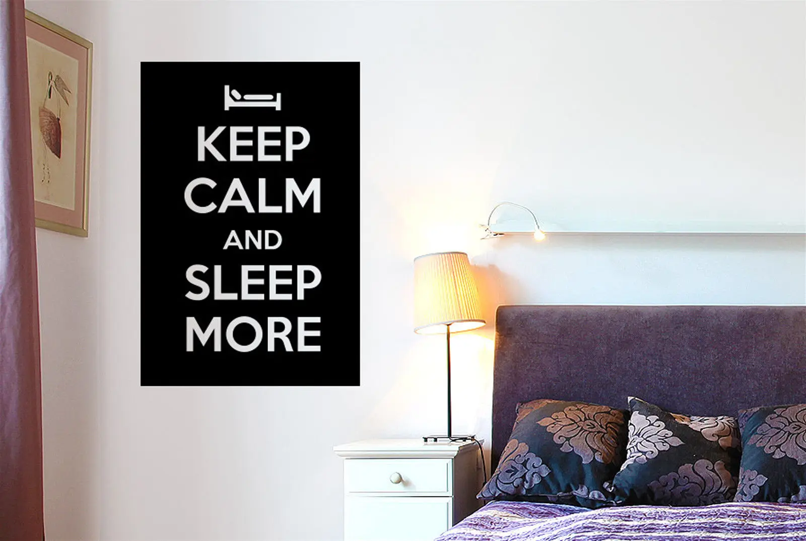 Keep Calm And Sleep More Quotes Removable Vinyl Wall Sticker For Kids