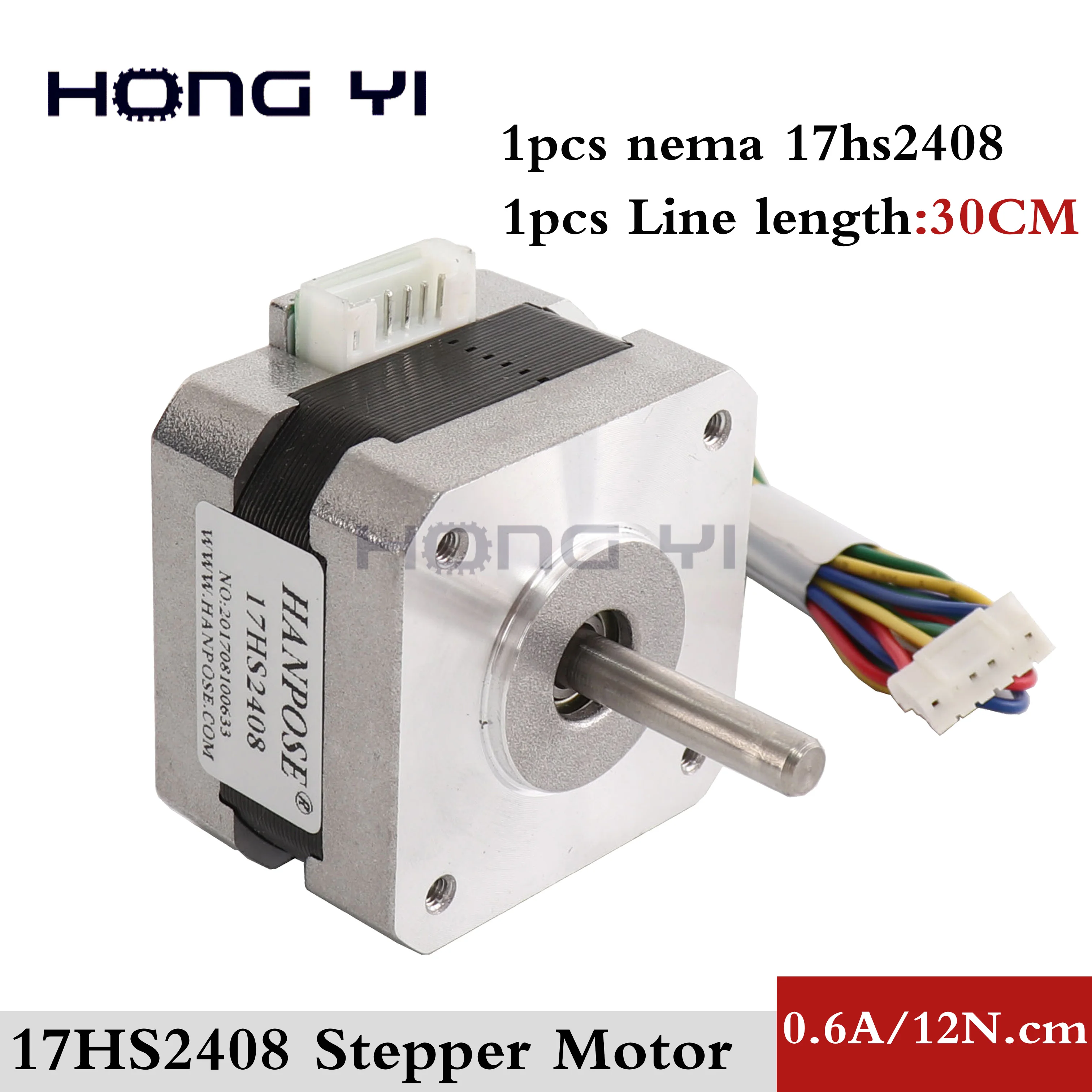 Шаговый двигатель Nema17 42bygh 0.6A CE ROSH 1 шт. 17HS2408 4 питающих провода 42 двигателя ЧПУ и 3D