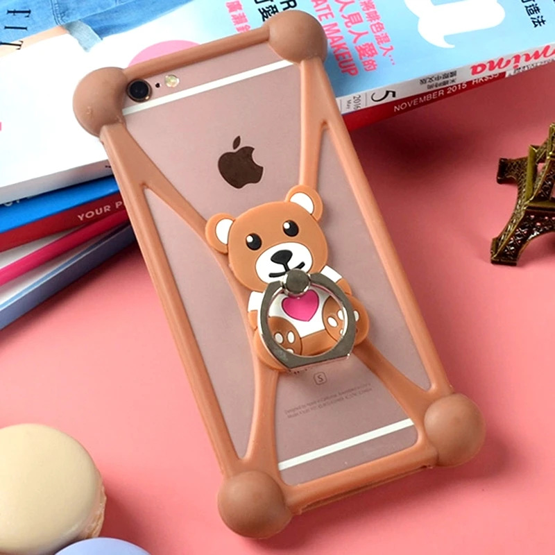 For xiaomi mi-2 3D Ring Style Stand Holder Soft TPU Rubber Cell Phone Case Silicone Cover Capa |