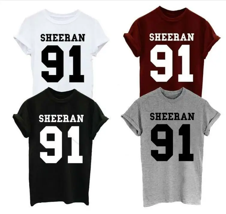 

SHEERAN 91 Ed sheeran 91 fashion t shirt casual tees moletom do tumblr t shirt tumblr grunge t shirt Unisex sheeran t shirt