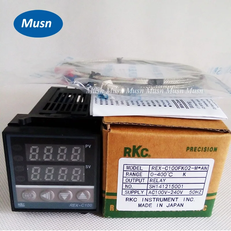 

Dual Digital RKC PID Temperature Controller REX-C100 with K thermocouple, Relay Output