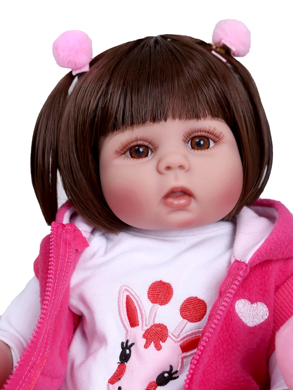 NPK 48 см кукла для новорожденного, кукла-реборн для маленькой девочки в розовом платье, Мягкая силиконовая Реалистичная кукла для ребенка, Анатомически правильная