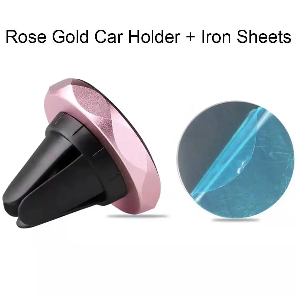 Магнитный автомобильный держатель для huawei Y9 Автомобильный gps крепление на вентиляционное отверстие магнитный держатель-подставка для Honor 8 9 10 Lite держатель для iPhone Xs Max - Цвет: Rose Gold