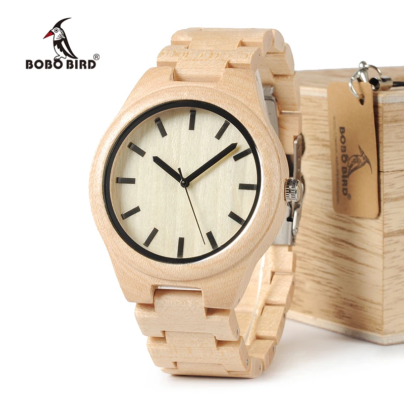 BOBO BIRD WG30 Top Brand Designer Watch Men Full Pine Wooden Watches Maple Wood Japan Movement Quartz Watches Wood Gift Box dwg brand new wooden watch japan quartz movement rhinestone ladies fashion brown wrist watches women cherry wood clock with box