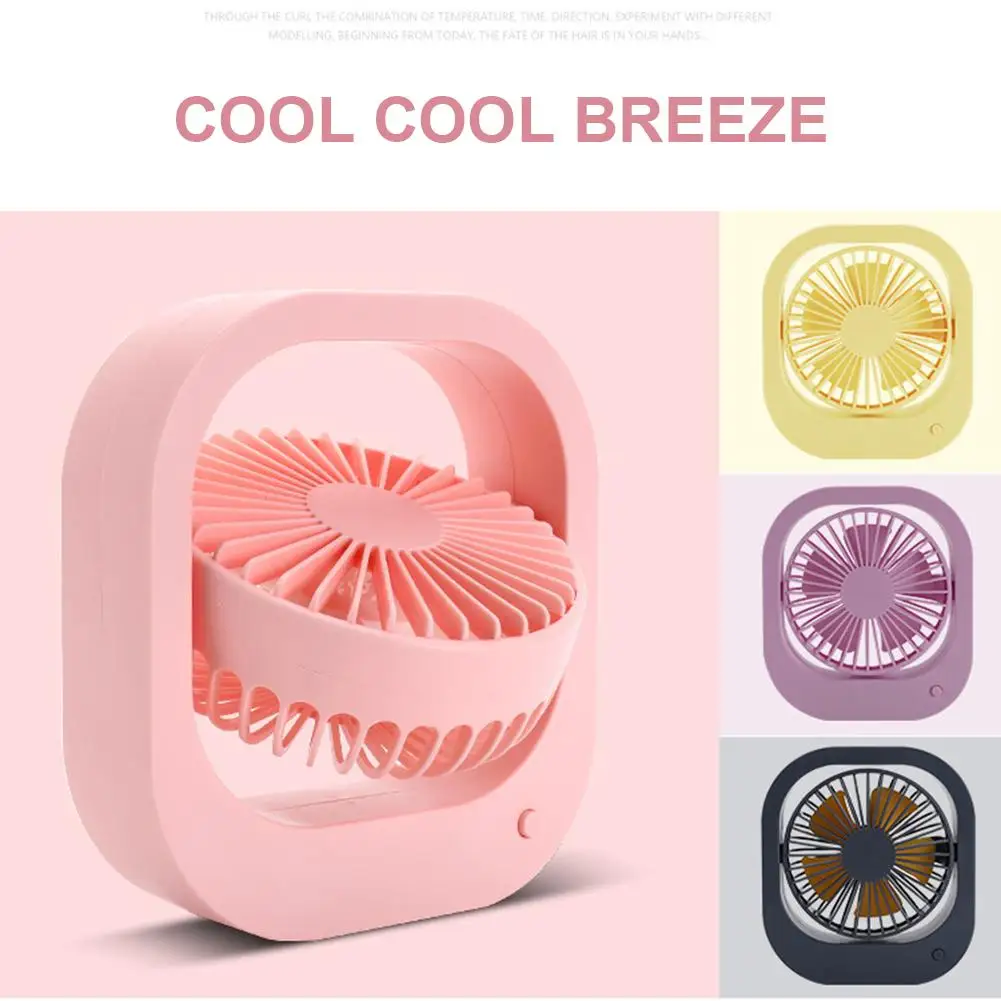 

Mini USB Fan Wireless Rechargeable Battery Powered Quiet Table Fan 360 Degrees Rotation Anti-slip Rubber Pad For Office Home