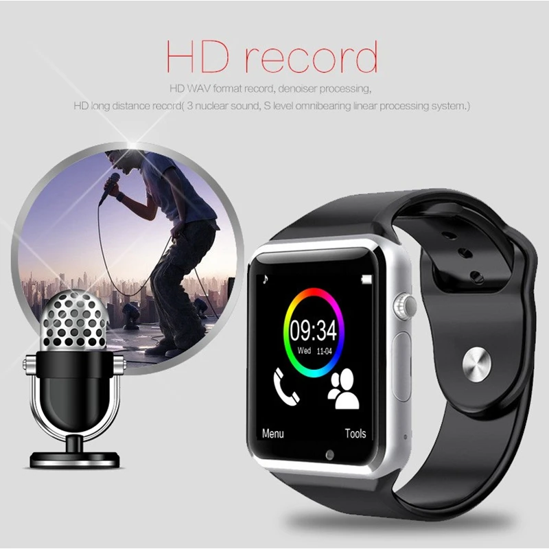 Бесплатная доставка A1wristwatch Bluetooth Smart Watch Sport шагомер с Sim Смарт часы камерой для Ios и