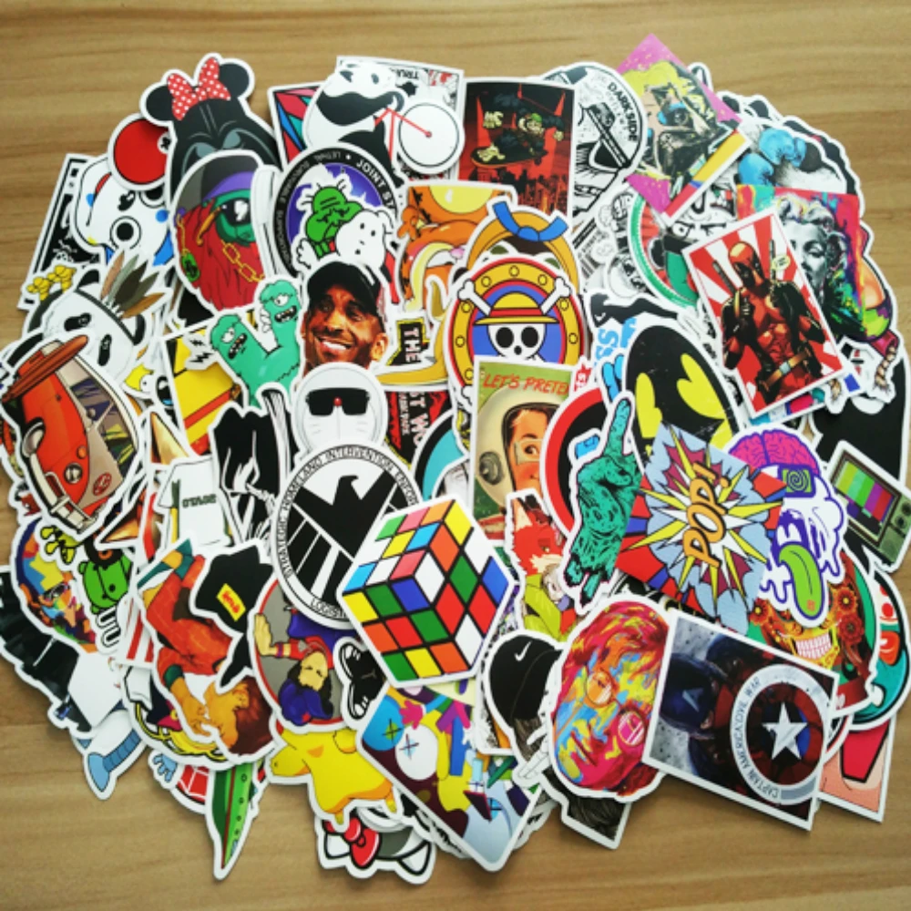 

Aliauto 100pcs/pack Personality Fashion Sexy Graffiti Car Sticker Not Repeat Waterproof Decal for Fridge Desk Guitar Bicycle Bag