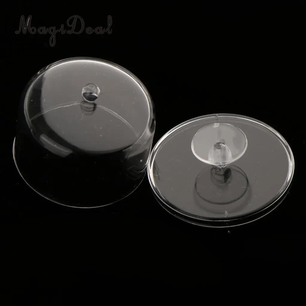 2Pcs Dollhouse Miniature 1/12 Clear Dessert Home Room Kitchen Decor Acc Snack Can Jar Pot With Half Round Lid