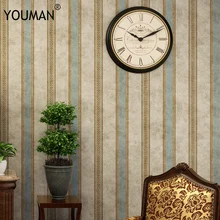 Wallpapers Youman retro nostalgic Mediterranean striped bedroom living room TV background wall PVC non-self-adhesive wallpaper Wallpapers Youman retro nostalgic Mediterranean striped bedroom living room TV background wall PVC non-self-adhesive wallpaper