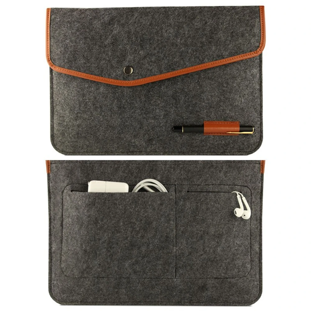 Высокое качество ноутбук шерстяной войлок рукав сумка для Macbook Air 1" 13" 1" защитный чехол сумка для компьютера сумка для ноутбука сумка-вкладыш - Цвет: 11 dark grey
