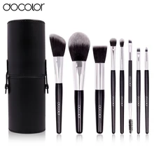 Docolor 8pcs Cosmetics brush Set Travel Makeup Brushes High Quality Synthetic Hair wood Handle With Black