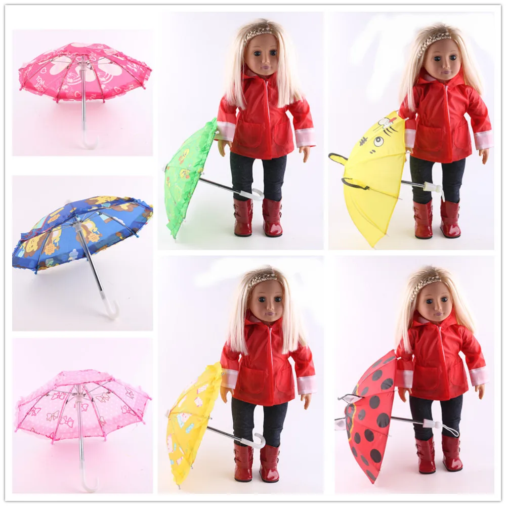 New style doll Accessories,8 style Rain Umbrella fit 18" American Girl