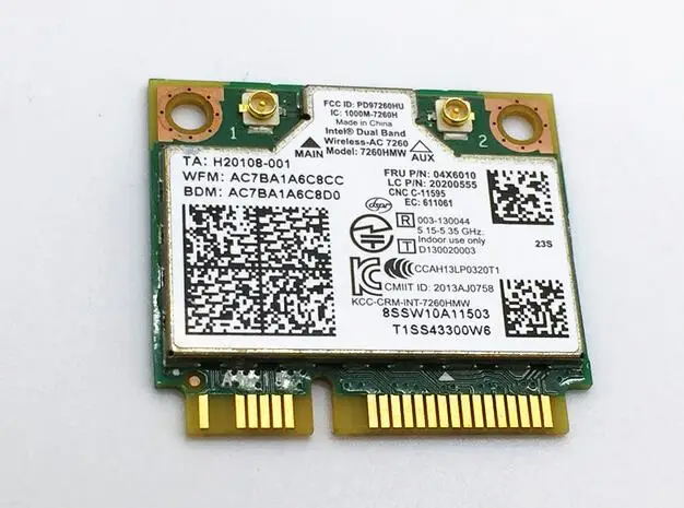 Совершенно новая Двухдиапазонная беспроводная Wi-Fi карта AC 2 4/5 0g 7260 7260HMW 802.11ac half mini