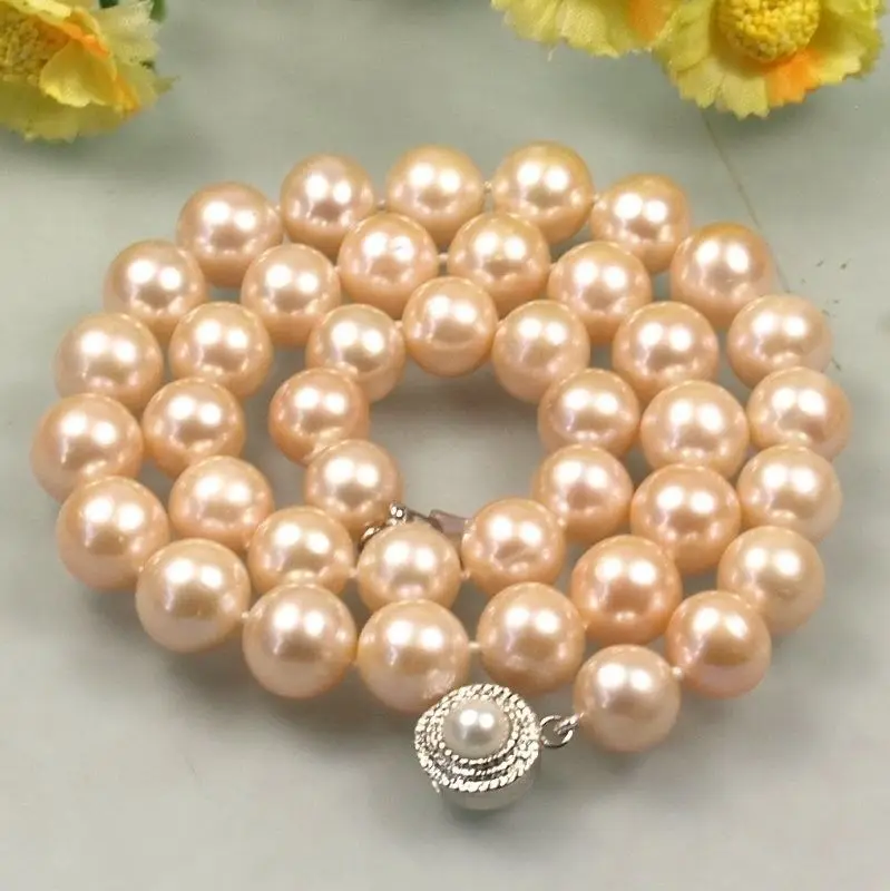 

HOT## Wholesale > s186 fashion woman's gift AAA 10-11mm pink freshwater cultured pearl necklace