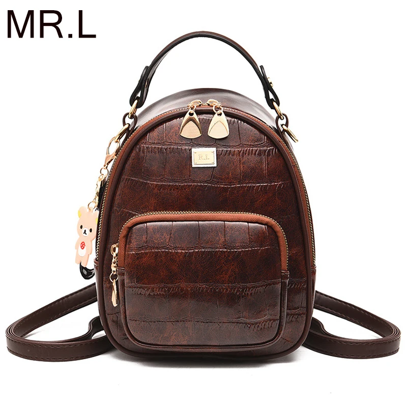 

MR.L New Design Leather Backpack Leisure Women Schoolbag Backpacks For Teenage Girls Brand Travel Students PU Bagpack Mochila