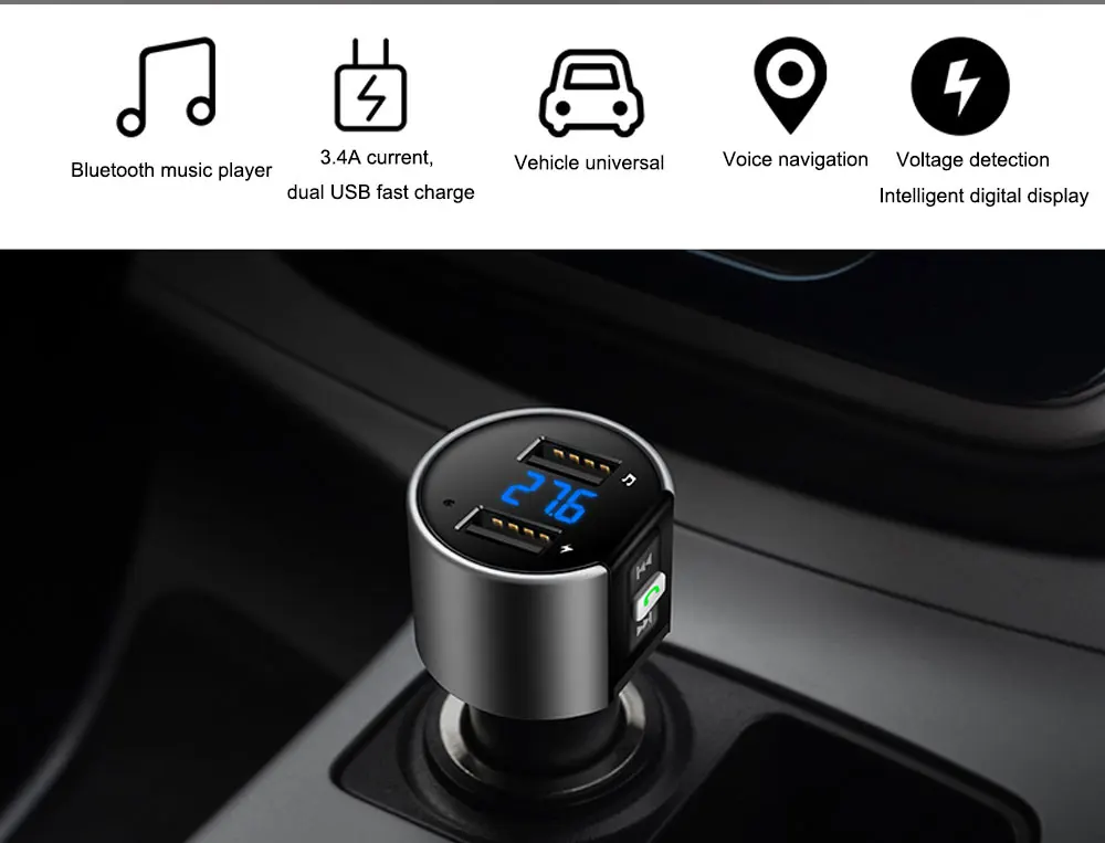 Bluetooth FM передатчик автомобильный MP3 модулятор Handsfree Bluetooth автомобильный комплект прикуриватель двойной USB Bluetooth Автомобильный