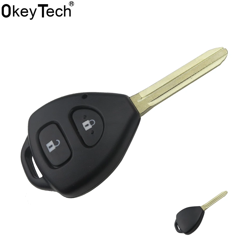 

OkeyTech 2 Button Remote Control Blank Car Key Shell Case Fob For Toyota Corolla RAV4 Replacement Cover Uncut Blade Accessories