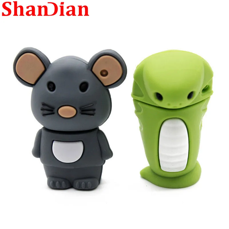 SHANDIAN, новинка, акция, милые Мультяшные животные, USB флеш-накопитель, флеш-накопитель, usb 2,0, 64 ГБ/32 ГБ/16 ГБ/4 ГБ, флеш-накопитель, флеш-накопитель, память U d