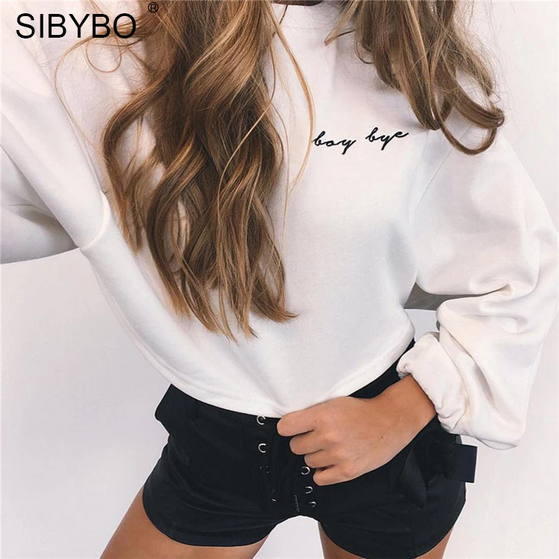 Женский трикотажный топ Sibybo белый короткий с круглым вырезом и бантом длинным