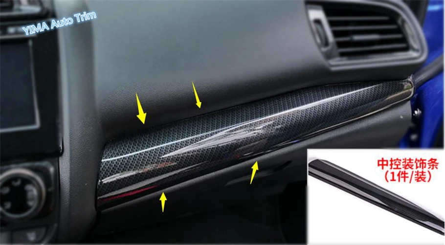 

Lapetus For Honda FIT JAZZ 2014 - 2018 ABS Car Styling Co-pilot Middle Control Instrument Panel Cover Molding Trim 1 Piece