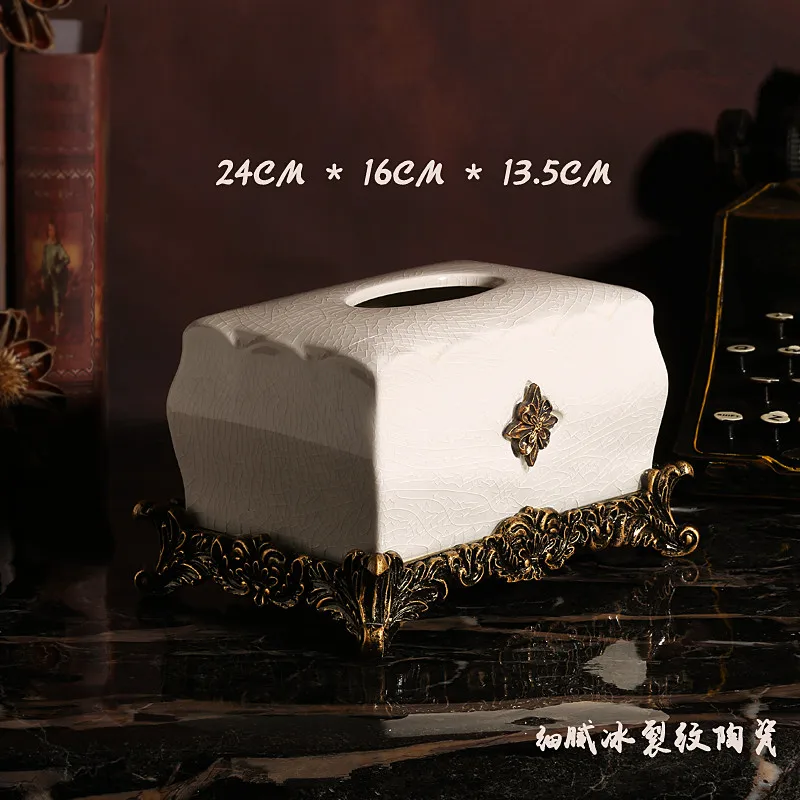 Керамические многофункциональные коробки для салфеток, ресторанная перекачивающая бумага, креативная гостиная винтажные коробки для хранения держатель, J17693 - Цвет: tissue boxes E