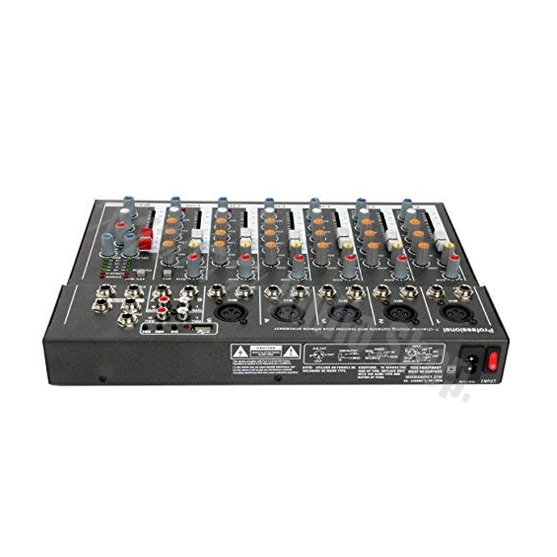 Профессиональный 7 каналов студийная фото Аудио Звуковая карта USB Микшер 48В Мощность эффект реверберации караоке DJ микшерный пульт