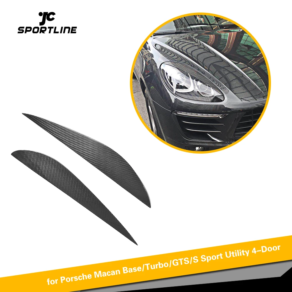 

Dry Pure Carbon Dry FRP Headlight Eyebrows Sticker for Porsche Macan Base Turbo Sport Utility 4-Door 2014 2015 2016 2017 2018
