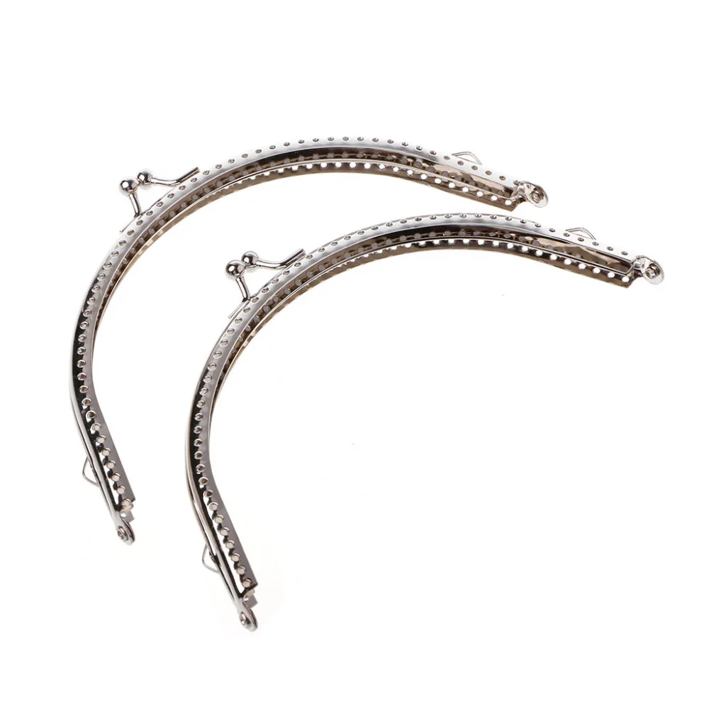 

JAVRICK 1PC 15cm Metal Frame Kiss Clasp Arch DIY Craft For Purse Bag Silver Tone