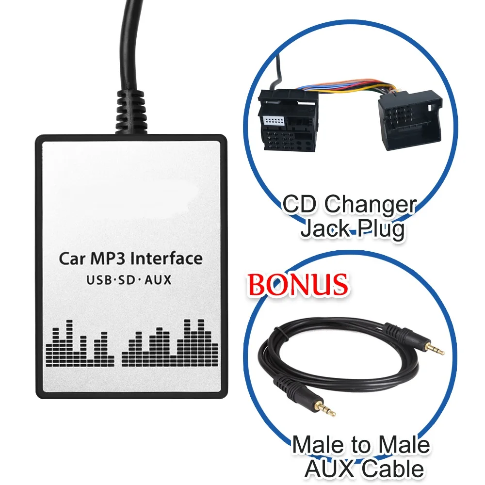 Car Digital Music CD Changer USB SD AUX IN MP3 Player Adapter for BMW 3
