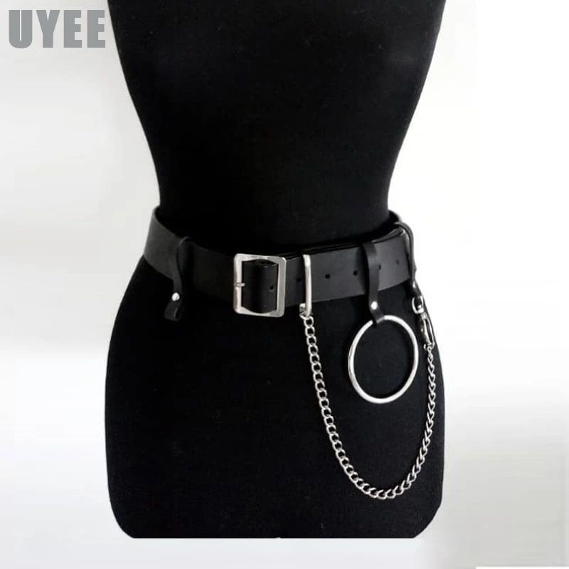 

UYEE 2018 Women PU Leather Harness Body Belts Garters Waist Belts Bondage Belt Punk Adjustable Suspender Double Straps LP-018