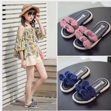 New Kids Slippers Summer Beach Children Cork Sandals Bling Sequins For Family Shoes Leopard Barefoot Flats Girls Slipper