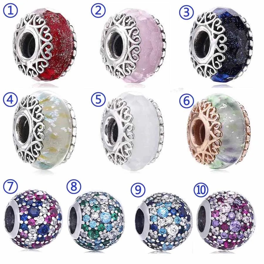 

Rose Gold Sweet Heart Pattern Iridescent Multicolor Mosaic Ball Charm Fit Pandora Bracelet 925 Sterling Silver Bead Diy Jewelry