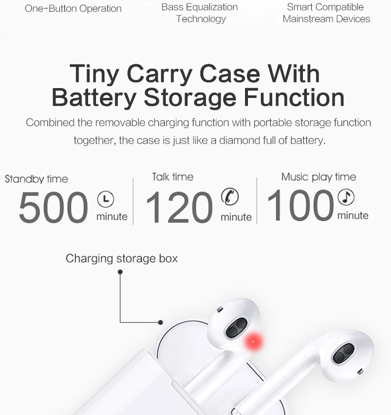 XLSTO Upgrade Bluetooth Mini Double ear IFANS Earbuds Earphone Wireless Air Headsets pods with mic for IPhone 8 7 Plus 6 Android (4)