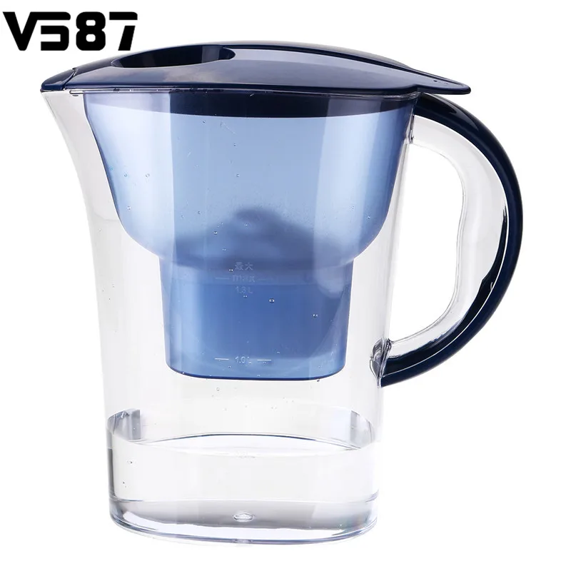 2.5L Water Filter Jug Kettle Purifier + Carbon Refill Filter Cartridge Activated Home Office