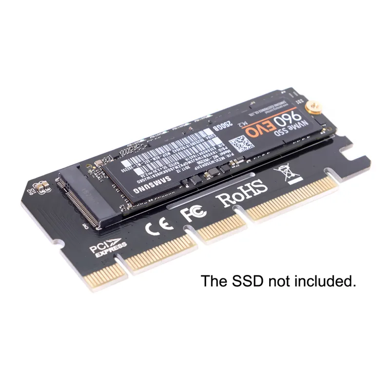 

M.2 NGFF M-key NVME AHCI SSD to Motherboard PCI-E 3.0 16x 4x Adapter for XP941 SM951 PM951 970 960 EVO SSD