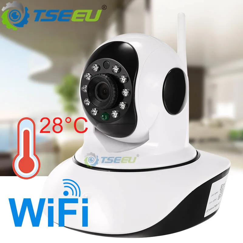 

WiFi IP camera indoor pan tilt robert ip camera temperature humidity P2P remotely view max 128G Micro SD card recording
