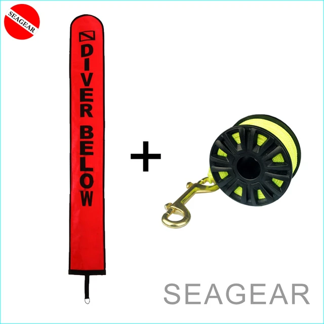 Dive Float Buoy Set 1.2 Meter Diving Smb And 23 Meters Dive Spool Reel -  Pool Accessories - AliExpress